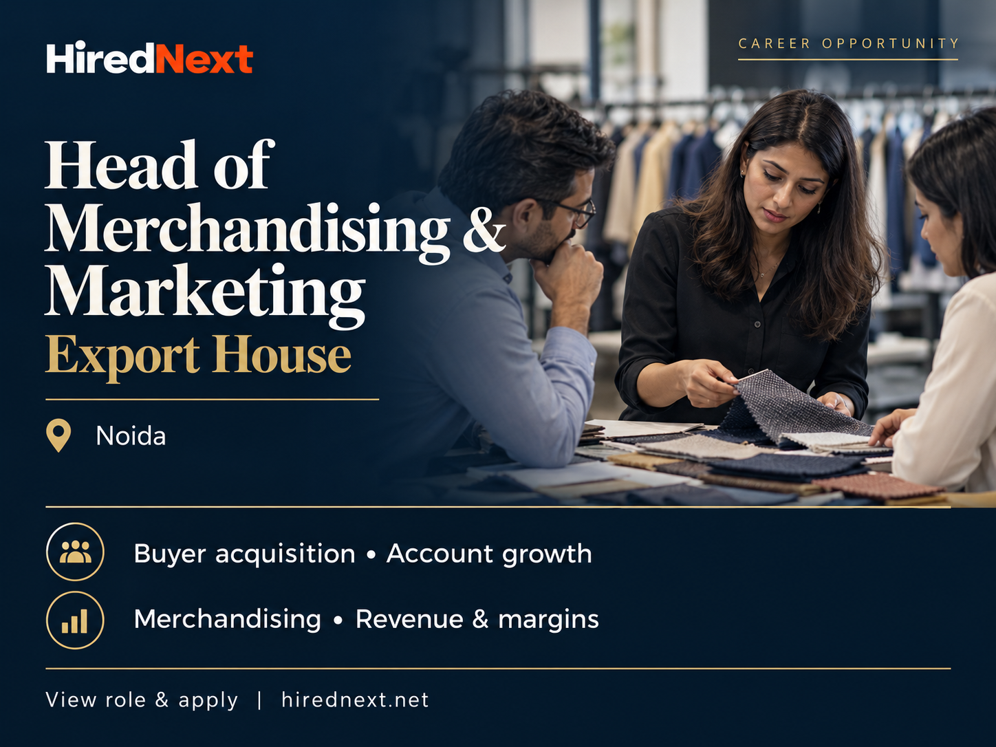 HiredNext Head of Merchandising & Marketing career opportunity